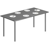Outsunny 6Person Large Outdoor Patio Dining Table, Dark Grey, Refurbished