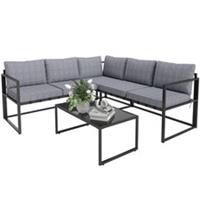 Outsunny 3 Piece L Shaped Garden Furniture Set with Cushions, Refurbished