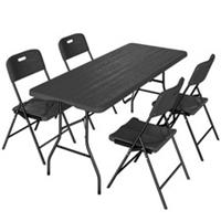 Outsunny 5 Pc 6ft Foldable Table & Chairs, Portable Picnic Table Set Refurbished