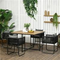 Outsunny Rattan Dining Set, Cube Dining Sets w/ Space-saving Design Refurbished