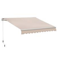 Outsunny 4x2.5m Manual Awning Sun Weather Shade with Handle, Beige, Refurbished
