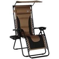 Outsunny Folding Zero Gravity Reclining Lounger, Brown, Refurbished