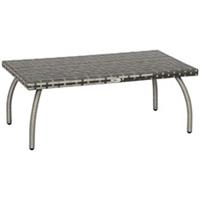 Outsunny 90cm Wicker Rattan Outdoor Garden Coffee Table, Grey, Refurbished