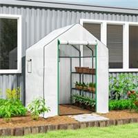 Outsunny Walk-in Greenhouse with 8 Shelves, Outdoor Small Greenhouse Refurbished