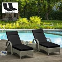 Outsunny Set of 2 Lounger Cushions ONLY Deep Seat Patio Cushions Refurbished
