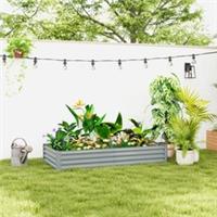 Outsunny Galvanised Raised Garden Bed, 180x90x30cm Raised Bed Refurbished