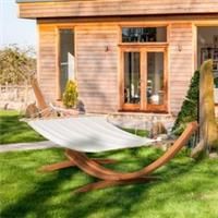 Outsunny Outdoor Garden Hammock Swing Hanging Bed w/Wooden Stand Refurbished