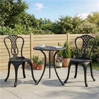 Outsunny Bistro Set Table Chairs Aluminium Patio Lawn Furniture Refurbished