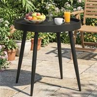 Outsunny Round Garden Table, Outdoor Coffee Side Table w/Plastic Top Refurbished