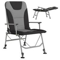 Outsunny Camping Chair Reclining Padded for Adults Black, Refurbished