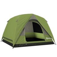 Outsunny 3-4 Person Waterproof Camping Tent Olive Green Grey, Refurbished