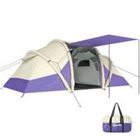Outsunny 4-Person Tunnel-Style Inflatable Camping Tent Purple, Refurbished