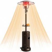 Outsunny Gas Patio Heater w/ Table Tray, 13 kW Propane Outdoor Heater, Brown