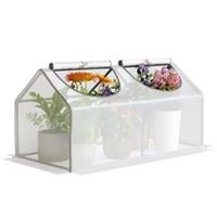 Outsunny Greenhouse Plants Foil Tomato Vegetable House W/ 2 Windows White