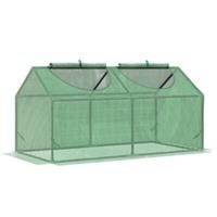 Outsunny Greenhouse Plants Foil Tomato Vegetable House W/ 2 Windows Green