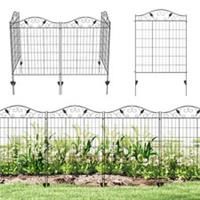 Outsunny Garden Decorative Fence 4 Panels 56inx11.5ft Steel Border Edging