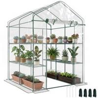 Outsunny Walk In Greenhouse Garden Clear PVC Frame Shelves Reinforced Plant Grow