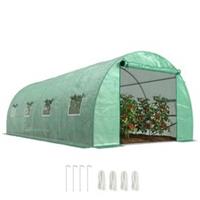 Outsunny 6 x 3M Polytunnel Walk-in Garden Greenhouse with Zip Door and Windows