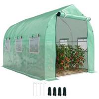 Outsunny 3 x 2 M Walk in Polytunnel Greenhouse with Roll-up Zipped Door