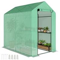 Outsunny Walk in Greenhouse w/Shelves Steeple Grow House 120 x 186 x 190 cm
