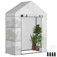 Outsunny Greenhouse for Outdoor, Portable Gardening Plant Grow House w/ Shelf