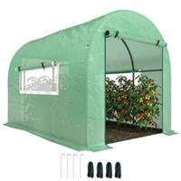 Outsunny 3 x 2 x 2m Polytunnel Greenhouse with Doors and Mesh Windows
