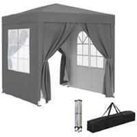Outsunny 2x2m Garden Pop Up Gazebo Awning Canopy Marquee w/ Carry Bag, Grey