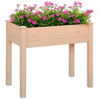 Outsunny Garden Wooden Planter Flower Raised Bed Herb Grow Box Container