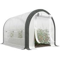 Outsunny Walk-in Tunnel Greenhouse, Upgraded Structure, Mesh Door & Windows
