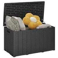 Outsunny 366 Litre Rolling Outdoor Garden Storage Box, Plastic Container, Black