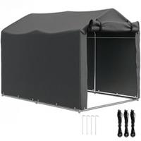 Outsunny Garden Tool Storage Shed with Roll-up Zipper Door, Dark Grey