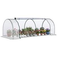 Outsunny Tunnel Greenhouse Grow House Steel Frame PVC Transparent 250x100x80 cm
