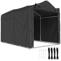 Outsunny Garden Tool Storage Shed with Roll-up Zipper Door, Black
