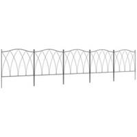Outsunny 5PCs Outdoor Decorative Picket Garden Fencing Metal Border Edging