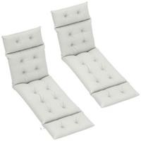 Outsunny Garden Lounge Chair Cushions Set of 2, 220gsm Fabric, Light Grey