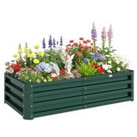 Outsunny Raised Garden Bed Elevated Planter Box for Flowers Green