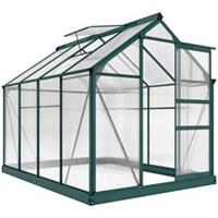 Outsunny 6x8ft Walk-In Polycarbonate Greenhouse Plant Grow Galvanized Aluminium