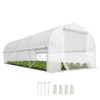 Outsunny Polytunnel Greenhouse W/ Roll-up Sidewalls, Mesh Door, 6 x 3 x 2m