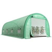 Outsunny Walk-in Tunnel Greenhouse, Upgraded Structure, Mesh Door & Windows