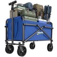 Outsunny 62L Festival Trolley, 60kg Heavy Duty Folding Trolley Cart, Blue