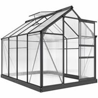 Outsunny 6x8ft Walk-In Polycarbonate Greenhouse Plant Grow Galvanized Aluminium