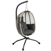 Outsunny Hanging Swing Chair w/ Thick Cushion, Hanging Chair, Dark Grey