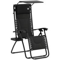 Outsunny Zero Gravity Lounger Chair, Folding Reclining Chair, Black