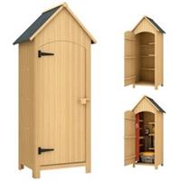 Outsunny Wooden Small Garden Storage Shed with 3 Shelves and Tilt Roof