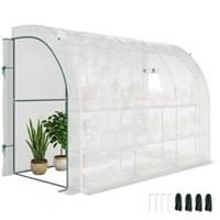 Outsunny 300 x 150 x 213 Plant Greenhouse Garden Nursery w/ Cover Window, White