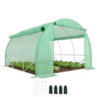 Outsunny 3 x 3 x 2 m Polytunnel Greenhouse Pollytunnel Tent Steel Frame Green