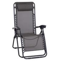 Outsunny Zero Gravity Chair Metal Frame, Reclining Lounger w/ Pillow Grey