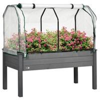 Outsunny Raised Garden Bed w/ PE Cover, Use for Patio, Garden, Dark Grey