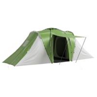 Outsunny 4 Man Camping Tent with 2 Bedroom and Living Area, Green and White