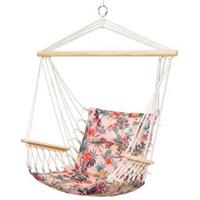 Outsunny Hammock Hanging Rope Chair Swing w/Cushion 100KG Multicolour Flower